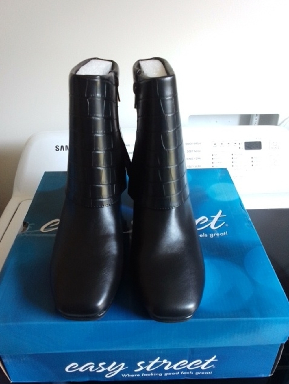 Easy Street Sutton Black Square Toe Boots
